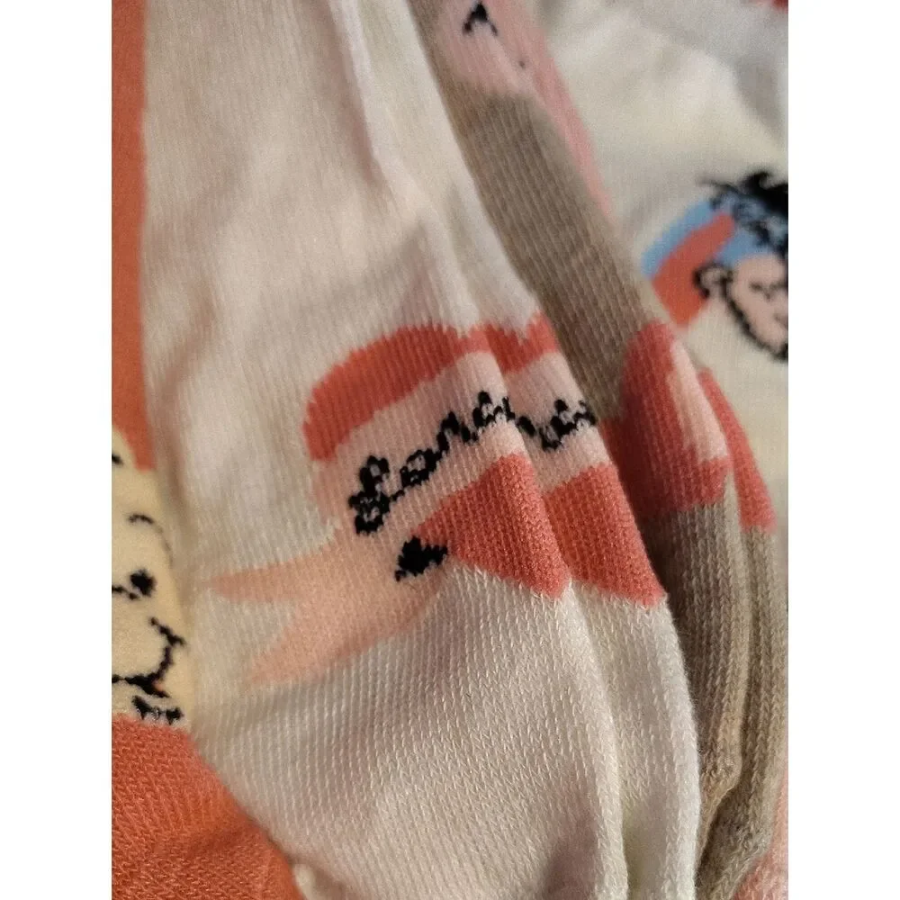 Disney Pink‎ White Winnie the Pooh 5 Pairs Ruffled Ankle Socks NWT